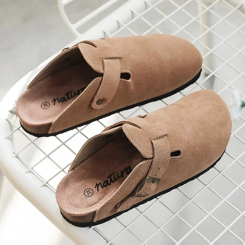 CozyStride™ - Summer Suede Cork Clogs with Adjustable Buckle