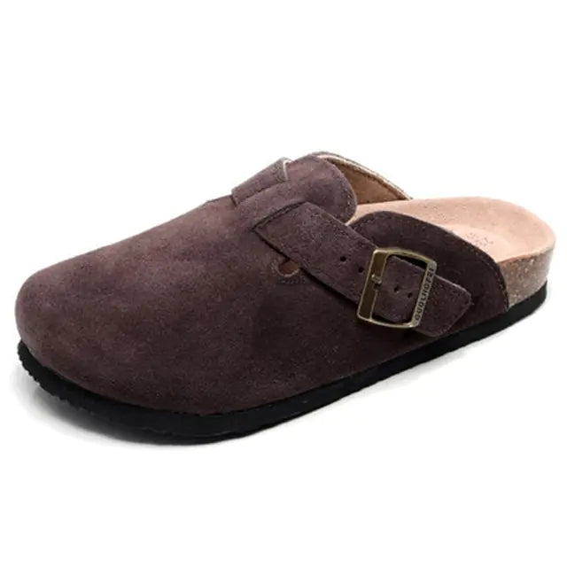 CozyStride™ - Summer Suede Cork Clogs with Adjustable Buckle