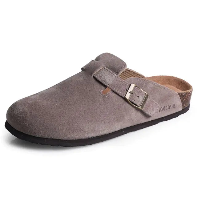 CozyStride™ - Summer Suede Cork Clogs with Adjustable Buckle