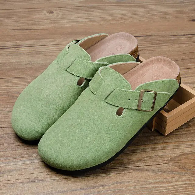 CozyStride™ - Summer Suede Cork Clogs with Adjustable Buckle