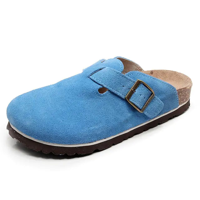 CozyStride™ - Summer Suede Cork Clogs with Adjustable Buckle