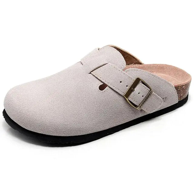 CozyStride™ - Summer Suede Cork Clogs with Adjustable Buckle