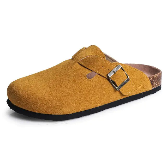 CozyStride™ - Summer Suede Cork Clogs with Adjustable Buckle