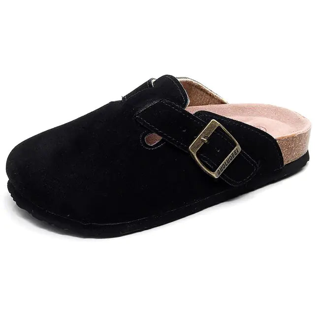 CozyStride™ - Summer Suede Cork Clogs with Adjustable Buckle