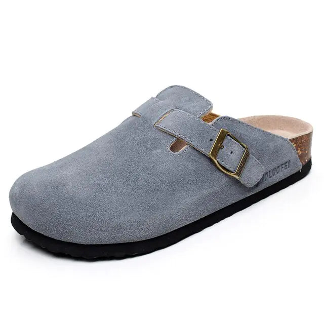 CozyStride™ - Summer Suede Cork Clogs with Adjustable Buckle