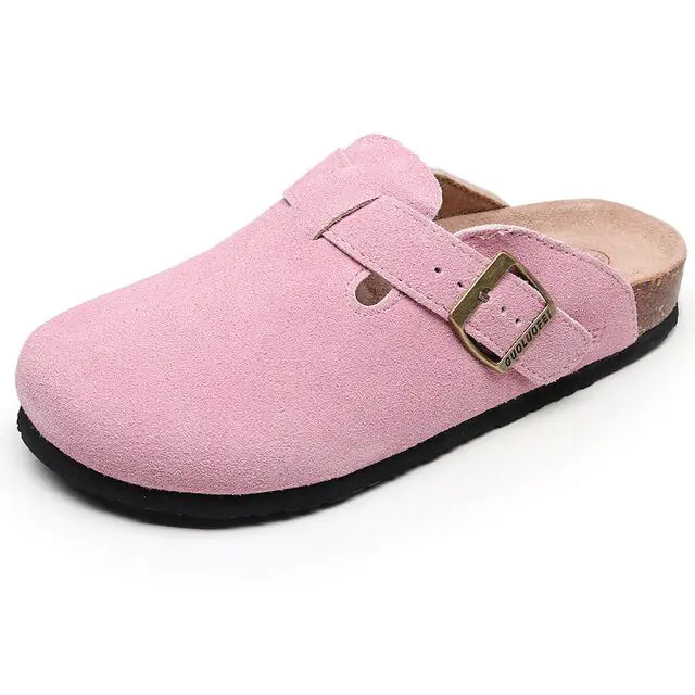 CozyStride™ - Summer Suede Cork Clogs with Adjustable Buckle