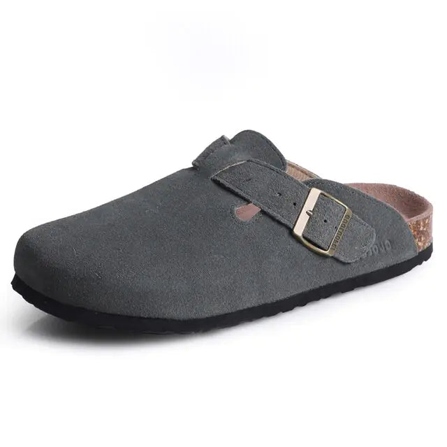 CozyStride™ - Summer Suede Cork Clogs with Adjustable Buckle