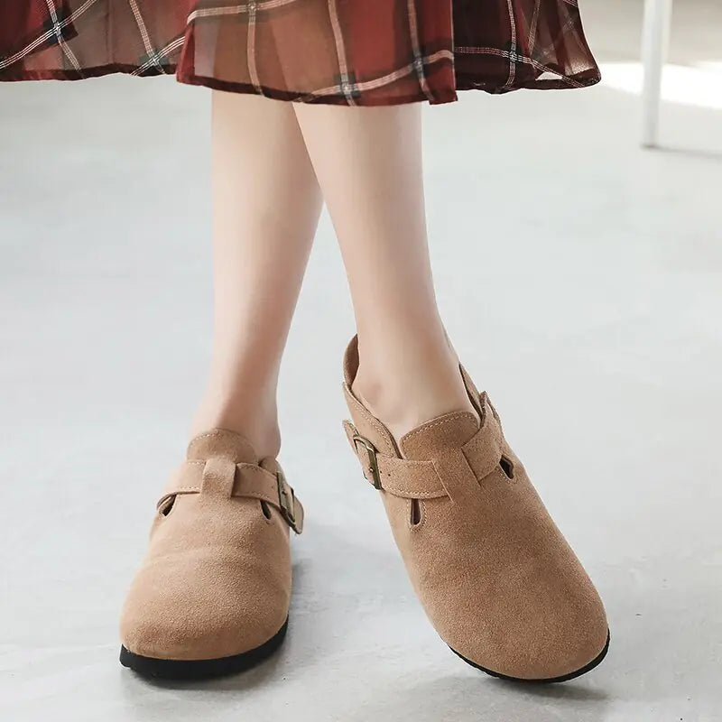 CozyStride™ - Summer Suede Cork Clogs with Adjustable Buckle